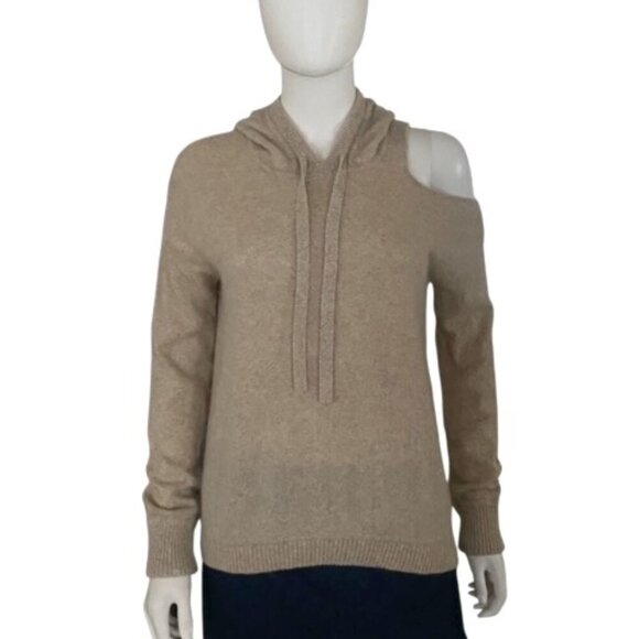 Minnie Rose Cashmere Cold Shoulder Sweater Medium - Picture 1 of 6